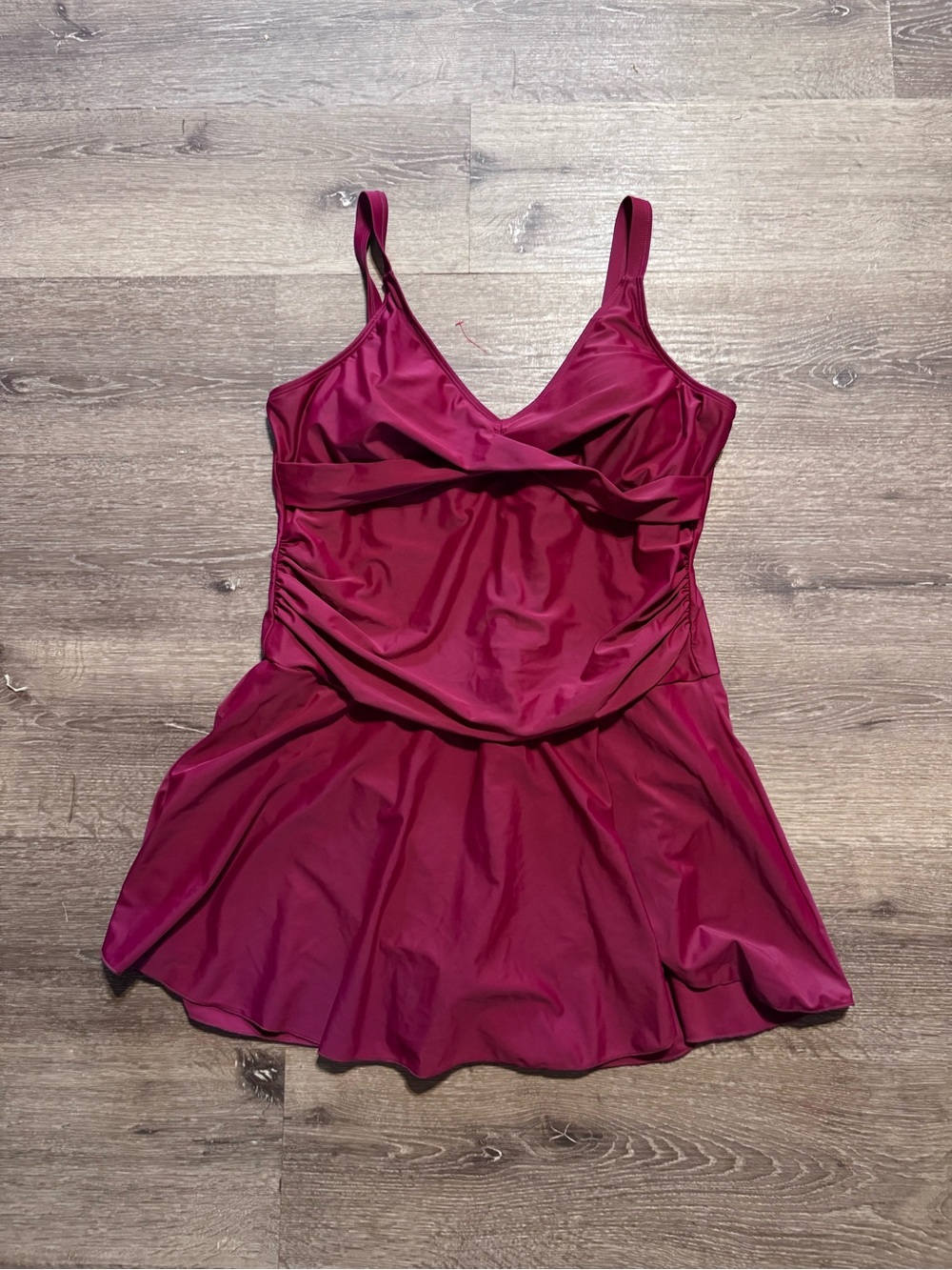 Grace Women's Deep Magenta V-Neck Swimdress